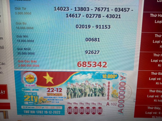 Xổ số kiến thiết TP HCM phát hành vé số nhầm hình ảnh chiến sĩ