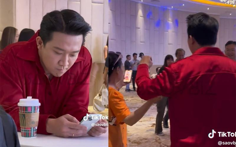 Trấn Thành gây tranh cãi vì hành động hất tay khán giả khi được xin chụp ảnh