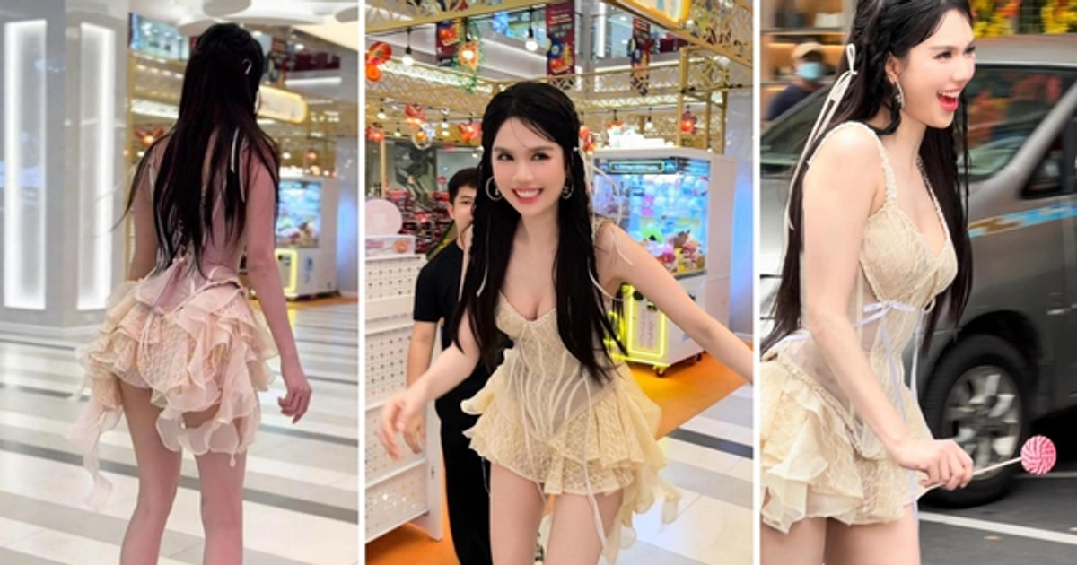 Ngọc Trinh bị chỉ trích khi mặc váy ngắn, trượt patin nơi mua sắm